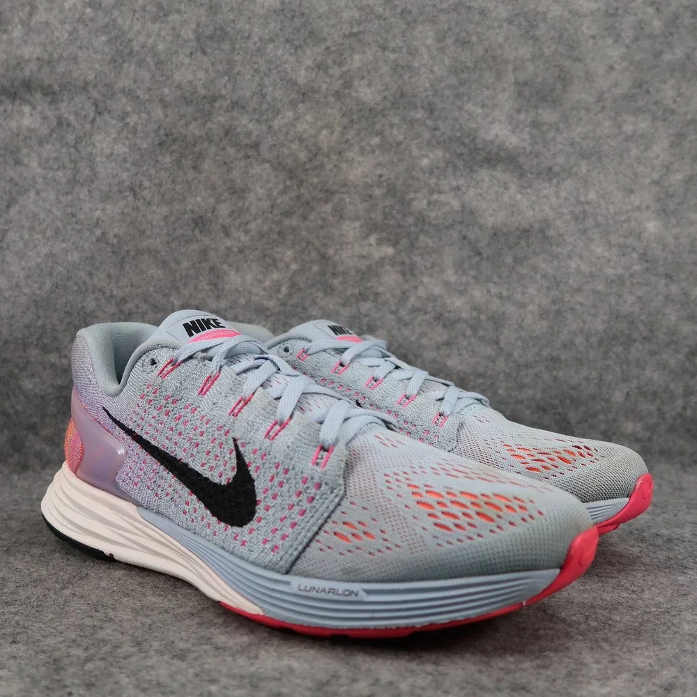 Nike Shoes Womens 11 Lunarglide 7 Flyknit Athletic Lace Up Running Cross Trainer